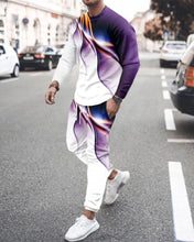 Load image into Gallery viewer, Men's casual color matching long-sleeved sports set 001