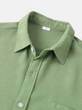 Load image into Gallery viewer, Men's Summer Waffle Solid Pocket Casual Short Sleeve Shirt