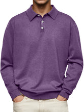 Load image into Gallery viewer, Men's Casual and Comfortable Solid Color Lapel Long Sleeve POLO Shirt