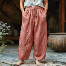 Load image into Gallery viewer, Women's Solid Linen Cropped Trouser Pants