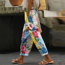 Load image into Gallery viewer, Women's Vintage Floral Patchwork Cotton And Linen Casual Pants 3df3