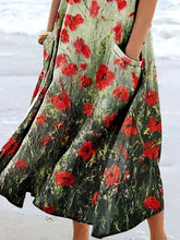 Load image into Gallery viewer, Women's Abstract Floral Art Print Pocket Casual Resort Comfort Maxi Dress