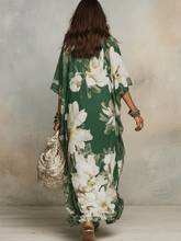 Load image into Gallery viewer, Emerald Bloom Flowing Bohemian Maxi Dress