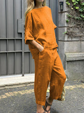 Load image into Gallery viewer, Women&#39;s Casual Cotton And Linen Suit