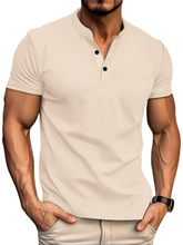 Load image into Gallery viewer, Men's Athletic Basics Waffle Fabric Button-Down Henley