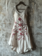 Load image into Gallery viewer, Vintage Celtic Knot With Cherry Blossoms Pattern Linen Tank Dress