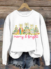 Load image into Gallery viewer, Women's Christmas Tree Printed Crew Neck Sweatshirt
