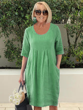 Load image into Gallery viewer, Cotton Pocket Beach Tunic Dress Plus Size