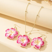 Load image into Gallery viewer, Women's Flower Necklace Earrings Set