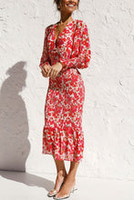 Load image into Gallery viewer, Rowena Floral Bishop Sleeve Smocked Midi Dress