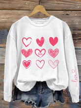 Load image into Gallery viewer, Women's Love Heart Valentine's Day Casual Sweatshirt