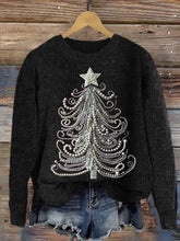 Load image into Gallery viewer, Classy Christmas Tree Pearl Art Cozy Knit Sweater