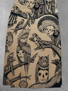 V Neck Vintage Skull Bird Tattoo Print Dress