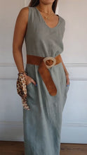 Load image into Gallery viewer, V-neck Belted Waist Dress