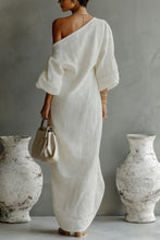 Load image into Gallery viewer, Casual Cotton Linen Maxi Dress Asymmetrical H-Line