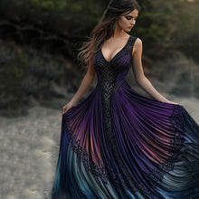 Load image into Gallery viewer, Vintage Viking Pattern Gradient Casual Tank Dress