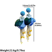 Load image into Gallery viewer, Bohemian Tassel Handmade Fabric Flower Earrings