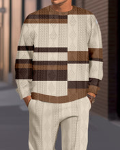 Load image into Gallery viewer, Men&#39;s Textured Jacquard Round Neck Casual Sports Set  016