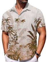 Load image into Gallery viewer, Men's Bamboo Floral Ombre Print Waffle Fabric Short Sleeve Shirt