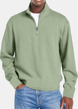 Load image into Gallery viewer, Men's Autumn Simple Vertical Strip Comfortable Zipper Long-sleeved Polo Shirt