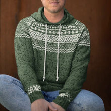 Load image into Gallery viewer, Men'S Vintage Knitted Jacquard Hooded Sweater