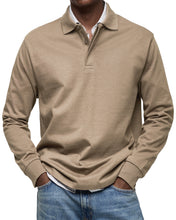 Load image into Gallery viewer, Men's Everyday Comfort Lapel Button Casual Long Sleeve POLO Shirt