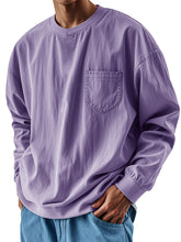 Load image into Gallery viewer, Men's Fashionable Round Neck Casual Pocket Long Sleeve Top