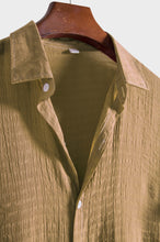 Load image into Gallery viewer, Men's Solid Color Casual And Comfortable Hidden Plaid Short-sleeved Shirt