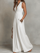 Load image into Gallery viewer, White Zip-Front Bohemian Maxi Dress