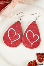 Load image into Gallery viewer, Valentine Red Heart Shape Printed Dangle Earrings