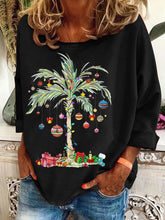 Load image into Gallery viewer, Women's Christmas Palm Tree Print Casual Sweatshirt