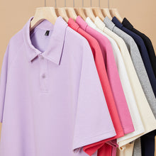 Load image into Gallery viewer, Men's Solid Color Comfortable Cotton Casual Daily Raglan Short-sleeved Polo Shirt