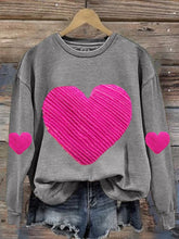 Load image into Gallery viewer, Women'S Heart Print Long Sleeve Sweatshirt