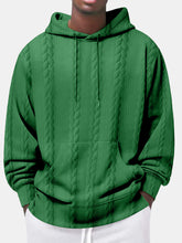 Load image into Gallery viewer, Men's Autumn Casual Solid Color Jacquard Comfortable Hooded Long-sleeved Sweatshirt