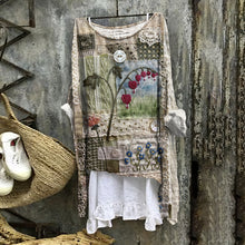 Load image into Gallery viewer, Vintage Flora Lace Embroidery Art Linen Blend Blouse