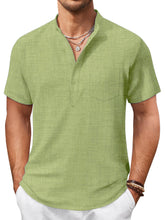 Load image into Gallery viewer, Men's Hawaiian Stand Collar Button Pocket Short Sleeve Shirt
