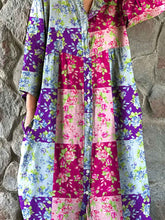 Load image into Gallery viewer, Women's Elegant Rose Floral Geometric Print Shirt Style Cotton and Linen Dress