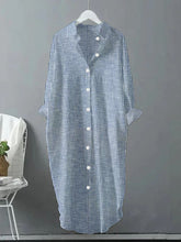 Load image into Gallery viewer, Ladies Retro Striped Design Casual Loose Shirt Dress