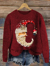 Load image into Gallery viewer, Women's Jewelry Moon Santa Print Casual Sweatshirt