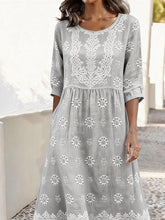 Load image into Gallery viewer, Women's Casual Round Neck Half Sleeve Contrast Print Dress