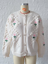 Load image into Gallery viewer, Women&#39;s Casual Crochet Embroidery Pearl Button Cardigan Sweater