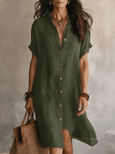 Load image into Gallery viewer, Modern Boho Effortless Black Linen Relaxed Midi Dress