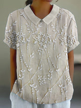 Load image into Gallery viewer, Classy Floral Lace Embroidered Linen Blend Lapels Tunic