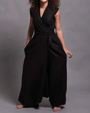 Load image into Gallery viewer, Loose Satin Linen Dress Jumpsuit