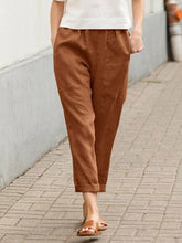 Load image into Gallery viewer, Women's Cotton Linen Solid Color Loose Pocket Harem Pants