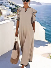 Load image into Gallery viewer, Women'S Holiday Loose Ruffled Cotton And Linen Dress