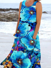 Load image into Gallery viewer, Women's Oil Painting Floral Pattern Tank Top Dress