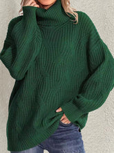 Load image into Gallery viewer, Retro Loose Turtleneck Cable Knitted Long Sleeve Sweater