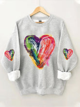 Load image into Gallery viewer, Women's Oil Painting Heart Graphic Casual Sweatshirt