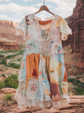 Load image into Gallery viewer, Women's Vintage Floral Lace Patch Comfort Dress 7748